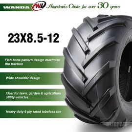 WANDA 23x8.5-12 23x8.5x12 Lawn Mower Agriculture Farm Tractor Cart Turf Tires 6 ply-Set 2 …