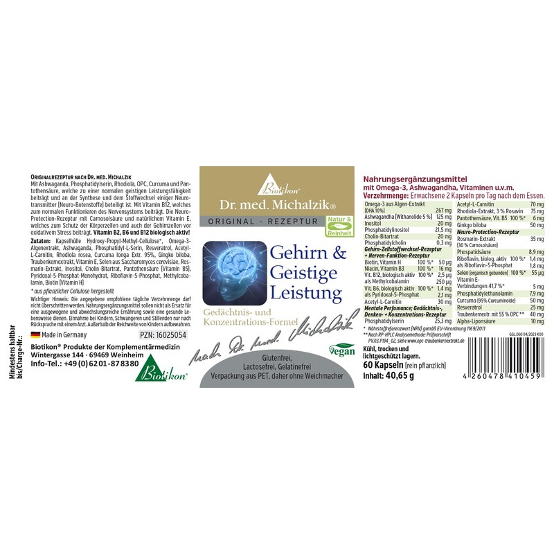 Gehirn & Geistige Leistung - BRAIN PLUS - B-Vitamine bioaktiv