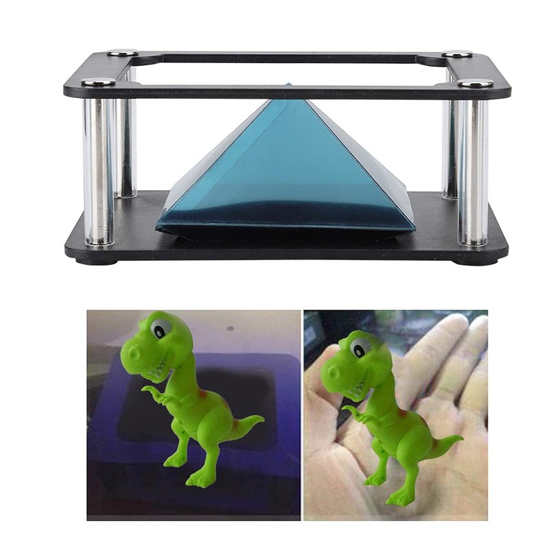 Holographic Display Stand Projector Smartphone Hologram Black ABS 360 Degree