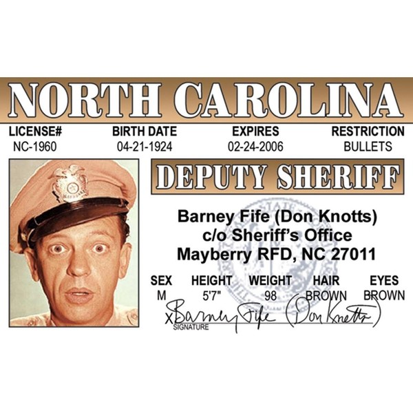Signs 4 Fun Nbfid Barney's Driver's License