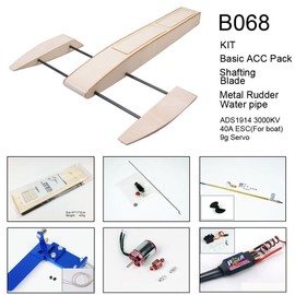 Viloga RC Boat Kit for Pools and Lakes, 495mm Outrigger Wooden Shrimp Boat, DIY Brushless RC Boats for Adults (B068, Not Including TX&RX)