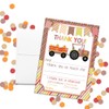 Fall Tractor with Pumpkins Birthday Thank You Notes for Girls,
