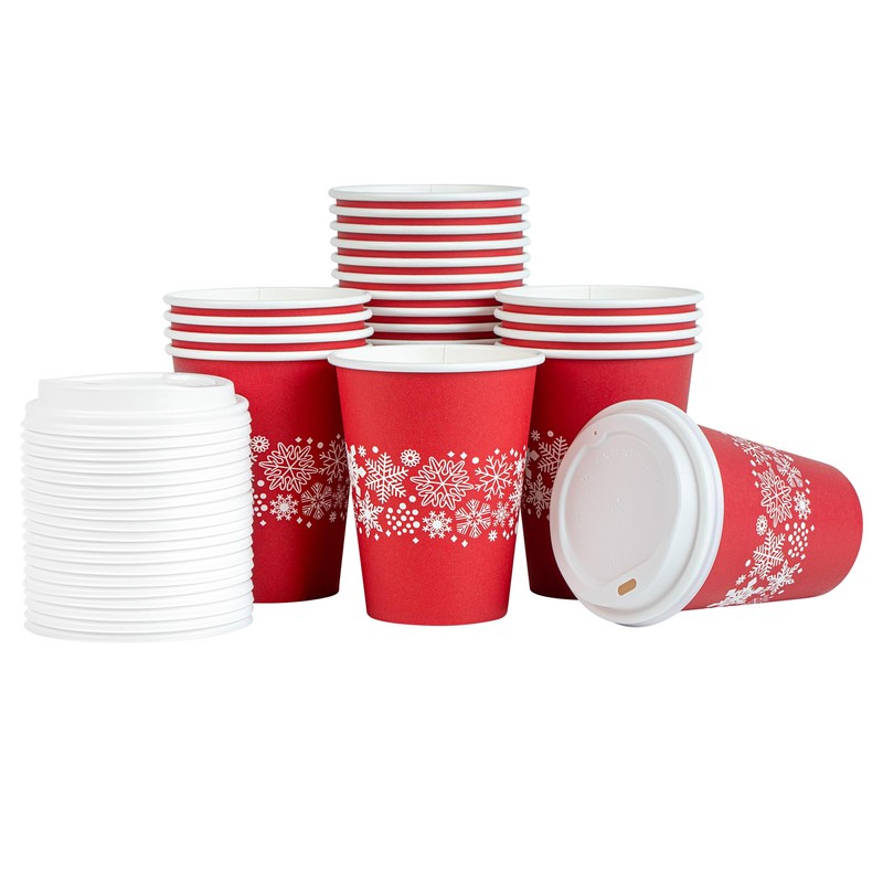 Restaurantware-Restpresso 12 Ounce Coffee Cups, 20 Hot Cups With Lids