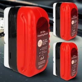 MUEZDUR Multifunktionale Kfz-Ölfilm-Reinigungsbürste, Automotive Oil Film Cleaning Brush, Red Oil Film Wipe, Ölabweisende Folie für Windschutzscheiben (3pcs)