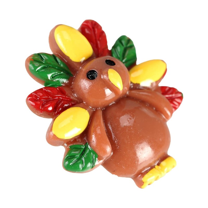 BinaryABC Thanksgiving Turkey Resin Flatback Craft Embellishment,Thanksgiving DIY Crafts Making,10Pcs