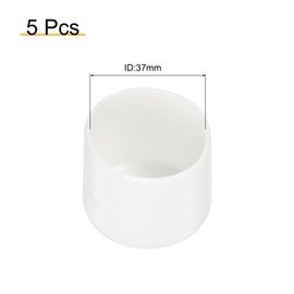 sourcing map 5pcs 37mm(1.5") Rubber End Caps, Round Vinyl Plug Insert Plastic End Caps for Tubing, Fence, Pipe Post, Furniture, Railing, White
