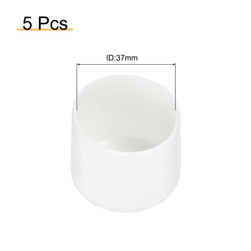 sourcing map 5pcs 37mm(1.5") Rubber End Caps, Round Vinyl Plug