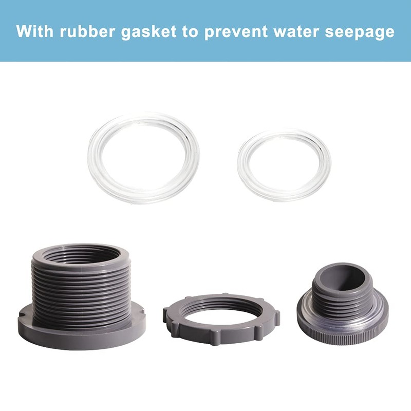 QuQuyi 1.5 Inch PVC Bulkhead Water Tank Connector Adapter Fitting