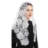 Bozidol Church Mantilla Catholic Veil: White Peony Flowers Embroidered Lace