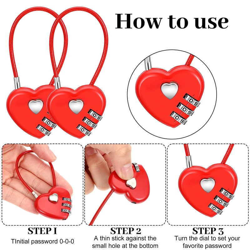 2 Pack 3 Digit Combination Lock, Waterproof Mini Combination Padlock,