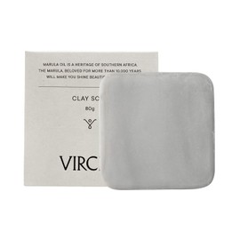 VIRCHE Clay Soap, 2.8 oz (80 g), Approx. 60 Days Work, Formulated with Marula Oil, Facial Cleansing Soap