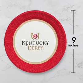 Westrick Kentucky Derby 9" Paper Plates 151st 2025 Derby Decorations Evergreen - Pack of 8
