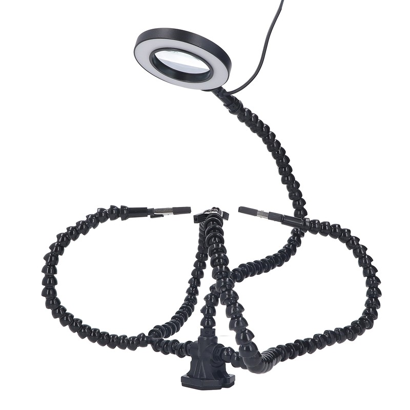 Soldering Helping Hand 5 Jaws 3X USB Magnifier ABS Flexible