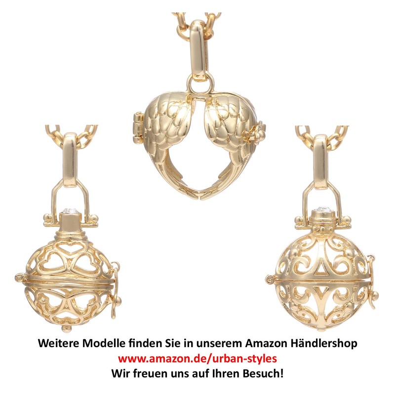 Morella women’s guardian angel necklace stainless steel 70 cm with