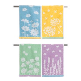 Kosugizen Compact Baby Towel (Flower) 7.9 x 23.6 inches (20 x 60 cm), Set of 4 Colors