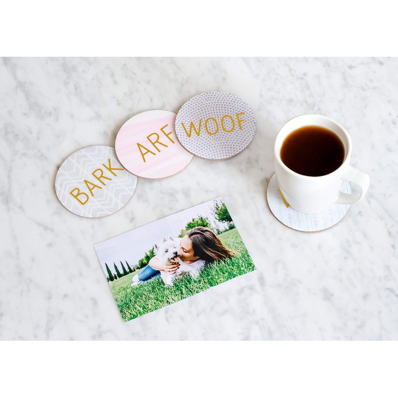 Pearhead Dog Themed Coaster Set, Dog Themed Home and Kitchen