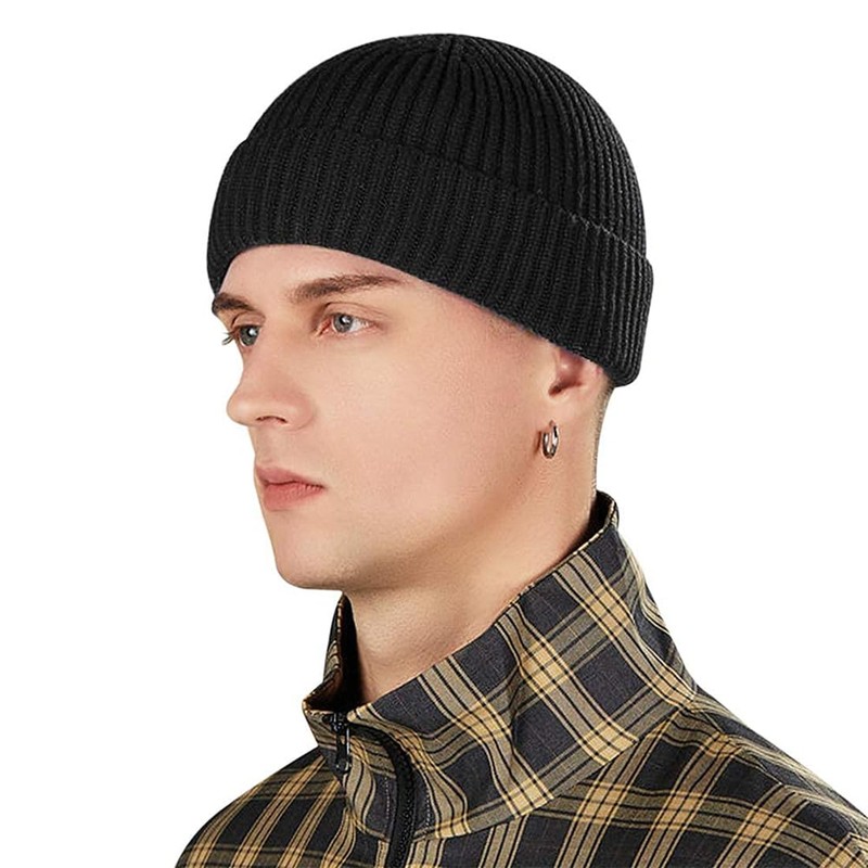 EODKSE Mens Winter Hat, Warm Knitted Cuffed Hat, Soft and