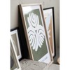 Bloomingville Wood Framed Glass Décor with Abstract Floral Print, Olive