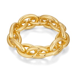 Chunky Stretch Bangles Bracelets for Women Trendy Wide Elastic Gold Bracelet Flexible Link Chain Bracelets