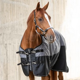 Sunride Nuuk Soft Polar Fleece and 1200D Ripstop Horse Blanket Breast Extender (L/140-155 cm, Black)