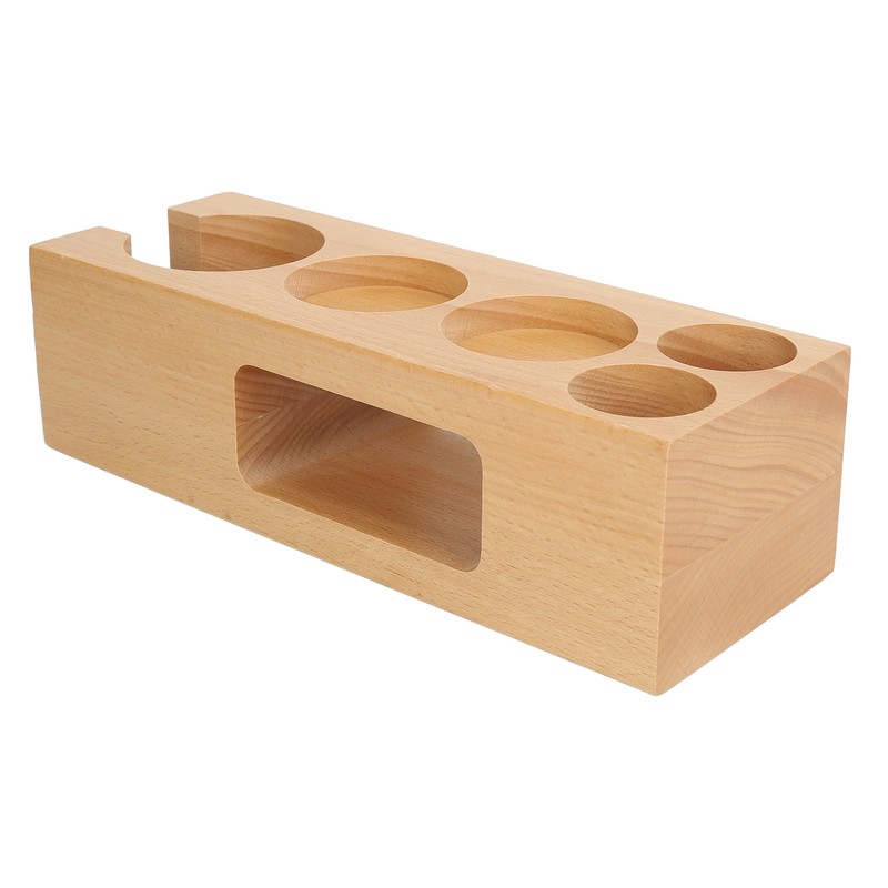 Coffee Tamper Base Multifunction Beech Coffee Distributor Tamping Station Accessories