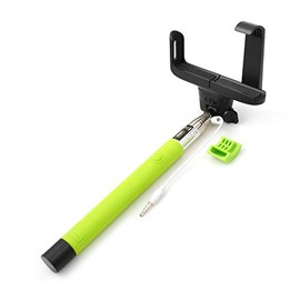 System-S Universal Selfie Stick Pole Monopod Selfie Stick Telescopic Pole Selfie Pod Holder 23.5 cm – 100 cm Length with 3/4 Inch Screw Adapter (Approx. 6 cm – 8.5 cm Wide) for Self Portrait Selfie Handheld Stick Monopod With Remote Shutter Green