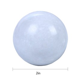 Angry Mole 2" Natural Marble Baoding Balls,Chinese Massage Health Balls for Hand Exercise Therapy and Stress Relief (White)