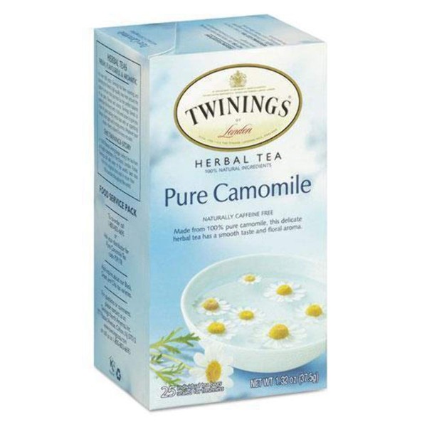 TWININGS 09178 Tea Bags, Pure Camomile, 1.76 oz, 25/Box