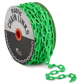 Stockroom Plus 100 Foot Neon Green Plastic Chain Safety Barrier for Crowd Control, Queue Line, Concerts, Parking (1.5-Inch Links)