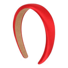 Amariver Red Headband for Women 1.2inch Satin Headbands Padded Head Bands DIY Plain Hair Band Fashion Red Hair Accessories for Women Girls