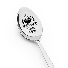Mother's Day Gifts for Mom Cereal Spoon Gifts for Mom Mother Birthday Christmas Gifts for Mommy Mom Engraved Cereal Spoons I Love You Mom Gifts from Daughter Son Mother Mom Tea Coffee Spoon