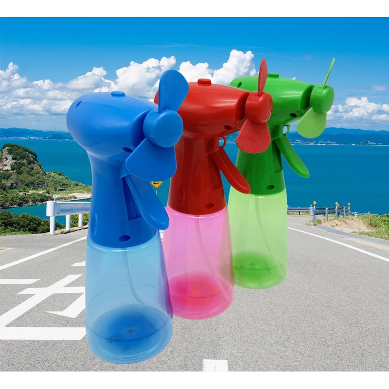 BJPEY Portable Misting Fan, Battery Powered, Compact Cooling Fan for