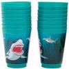 Blue Panda Shark Party Reusable Plastic Cups, 16 Pack