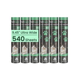 10-Inch Mega Lint Roller Refills, 6 Rolls, 540 Sheets