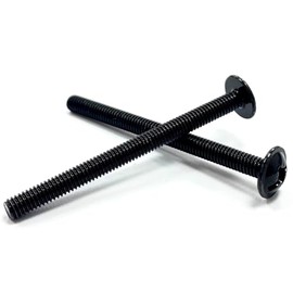 KADco® M4 Furniture Door Knob Handle Screws Machine Screw Bolts for Handles Hex for Kitchen, Bedroom, Drawer, Cabinet, Door, Dresser, Knob Fixing Handles Black Passivated M4 x 22mm (Pack of 10)