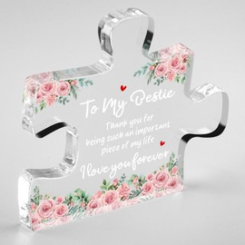 Bestie Gifts for Women Acrylic Block Puzzle Best Friend Friendship Birthday Gifts for Women Friend Bestie BFF