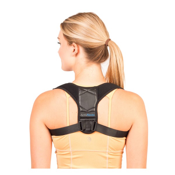 ActivHawks Posture Correction Straightener for Men and Women - Back Stabiliser - Posture Bandage - Back Support Belt - Back Support for Upright Posture - Includes E-Book, Bag