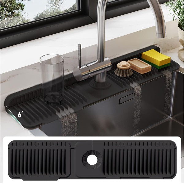 24 Inch Silicone Faucet Mat for Kitchen Sink Splash Guard