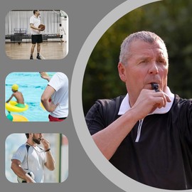 XURJUMI Set of 2 Dolphin Whistles, Sports Whistles with Hand Strap, Neck Strap, Storage Case, Mouth Guards, Loud, Crisp Sound, Basketball, Football, Training, Competition, Trainer, Referral Guidance