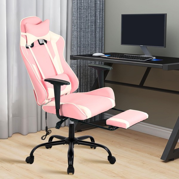 Gaming Chair, High Back PU Leather Gaming Chairs Computer Chair