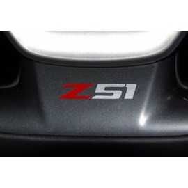 Z51 Vinyl Decal for Side Vent or Steering Wheel - Red and Silver for Corvette