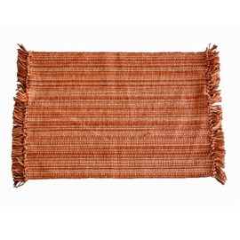 Variegated Place Mat Set of 6 (Spice) - 13"x19" Cotton Plate Mats - Rustic Braided Individual Place Setting for Home & Commercial Use