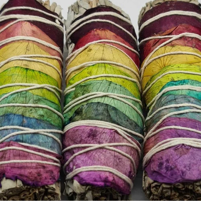 Sage Smudge Stick 4" (White Sage and 7 Chakra Petals