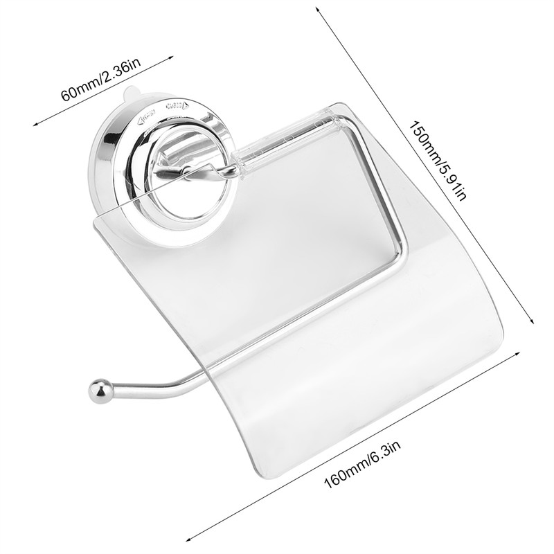 Waterproof Toilet Paper Holder Suction Cup Installation Home Hotel Bathroom