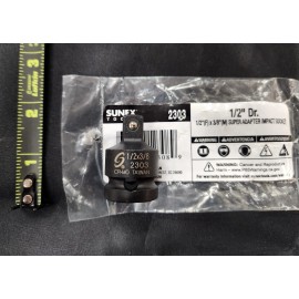 Sunex QTY 1 NEW SUNEX 2303 1/2" FEMALE X 3/8" MALE IMPACT 1/2" DRIVE SUPER ADAPTER