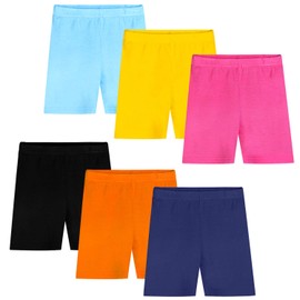 Auranso Girls Dance Shorts Breathable and Comfy Kids Cycling Shorts 6 Pack Stretchy Dancing Bike Pants for Girl Sports Play Underdress 8-10 Years