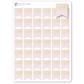Flag Planner Stickers / 42 Gold Foiled Vinyl Stickers (1/2”) / Accent Reminder Embellishment/Bookmark/Essential Productivity Life Planner/Bullet Bujo Journal/Todo Appointments (Berry Pink)