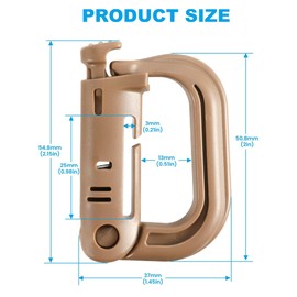 10 Pcs Multipurpose D-Ring Grimlock Locking Hanging Hook Tactical Link Snap Keychain for Molle Webbing