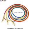 Refrigerant A/C Charging Hoses with Ball Valves, 3-Color 60" R410A