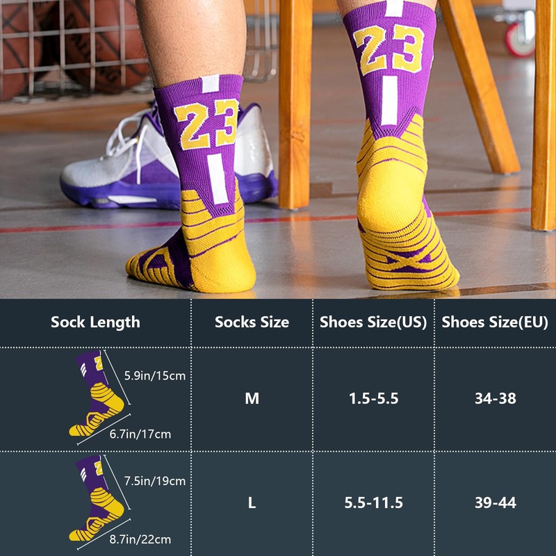 LSUDFHE Basketball Socks 1 Pairs,Compression Socks, Athletic Socks, Sport Socks